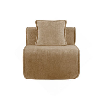 Armless Sofa Velvet- Brown