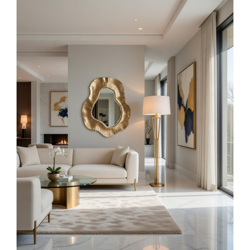 Solara Sculpted Metal Wall Mirror