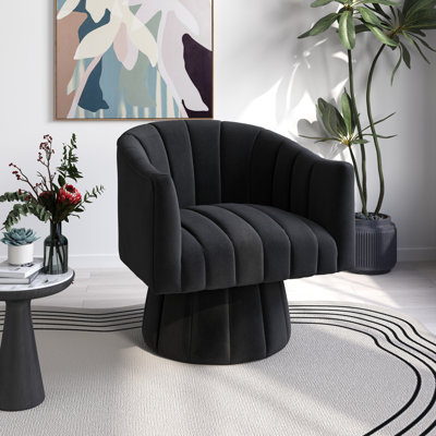 Ghinita Velvet Swivel Barrel Chair