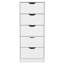 Commode Kamran, cinq tiroirs Narrows, finition blanche-1593055849