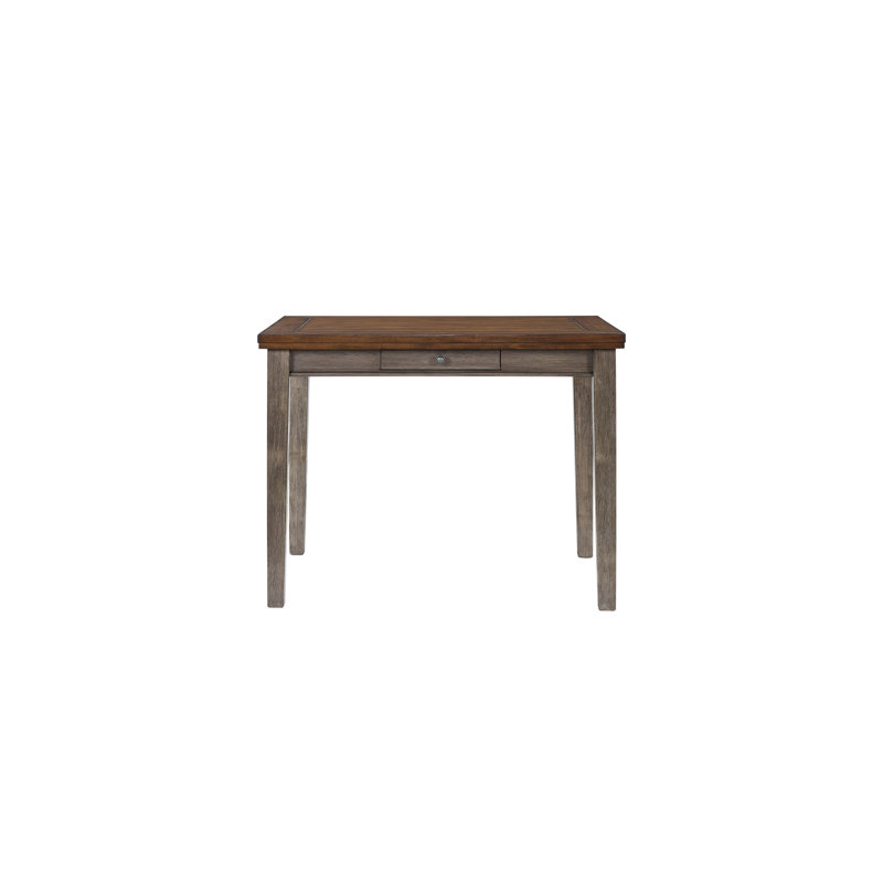 Table de salle à manger à hauteur de comptoir avec 4 compartiments de tiroir, table de bout rustique bicolore de qualité rustique, conception, fabrication