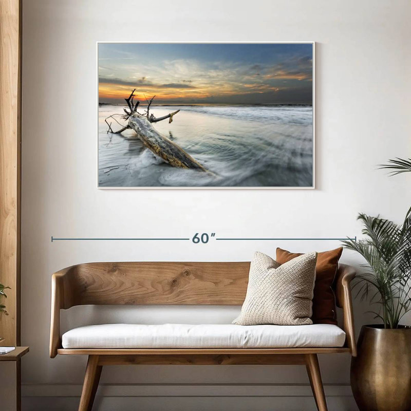 Bois de grève Hilton Vincente, Cadre flottant blanc, 43 po x 29 po