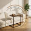 Ensemble de 2 tables de bout de 20,5 po, table d'appoint en forme de C, plateau de collation et table de chevet pour petit espace, table d'appoint peu encombrante pour canapé, salon, chambre à coucher, chevet, fauteuil inclinable, balcon-2067417587