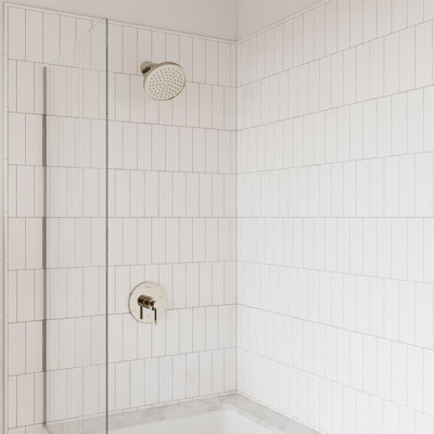 Ensemble de garniture de douche à poignée unique Havenridge en nickel poli