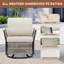 2 chaises d'extérieur pivotantes avec une table d'appoint, 3 chaises pour le porche, la piscine, la terrasse et la cour-333023931