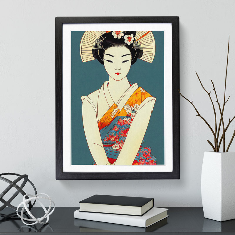 Virtuous Geisha - Single Picture Frame Print, Black Framed, 64cm H x 46cm W x 2cm D