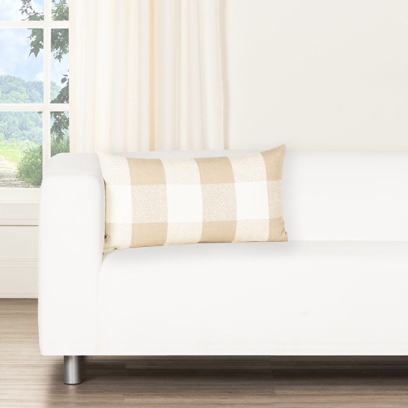 Coussin Birch Lane Cleveland, Polyester, Brun à carreaux