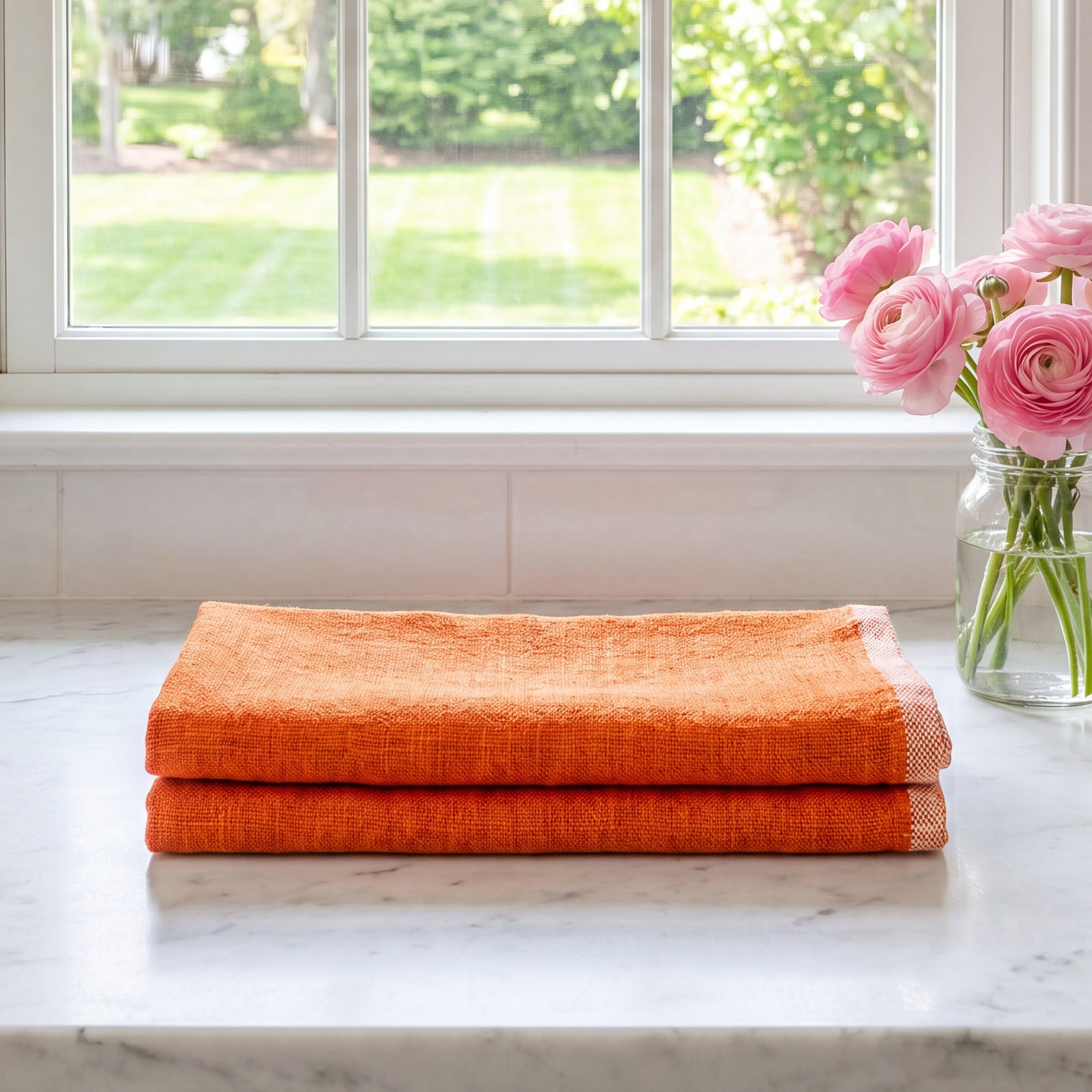 Soren Dish Cloth Kitchen Towel, Orange