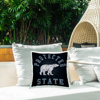 Polar Bear Protected State Outdoor Printed Pillow by Spirit Animals/Life Is High