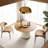 59 Inch Round Dining Table With Genuine Leather Base Parquet Craft Top For Dining Room, Modern Luxury Table