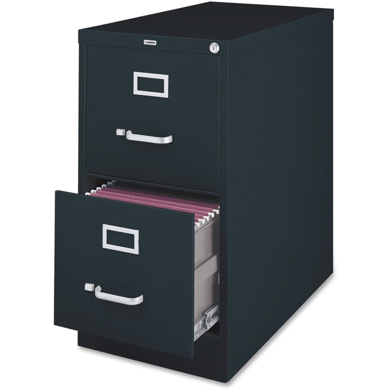 Pabel 18'' Wide 2 -Drawer Steel File Cabinet, Black