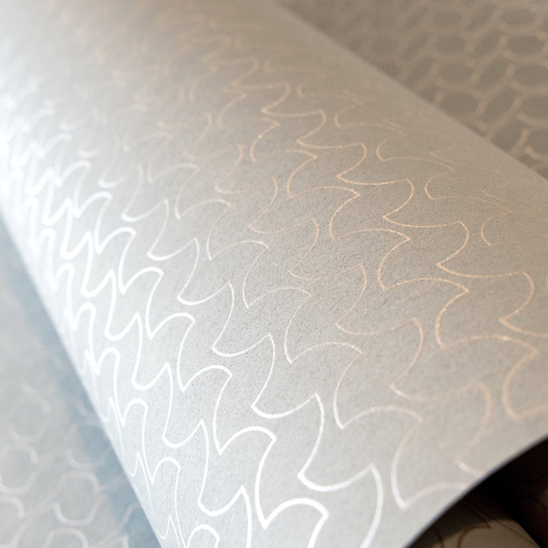 Rouleau de papier peint à motif géométrique Slow Living, Lilas vieilli