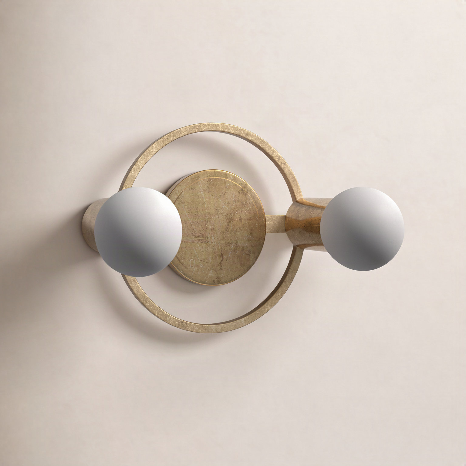 Camey 2 Light Dimmable Vanity Light, Gold Leaf