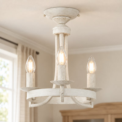 3 - Light Waggon Wheel Chandelier