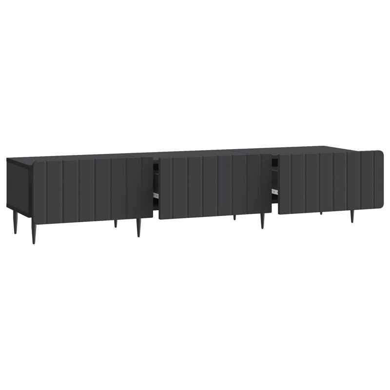 Unfinished TV Stand, 32cm H x 147cm L x 34.5cm W, Black