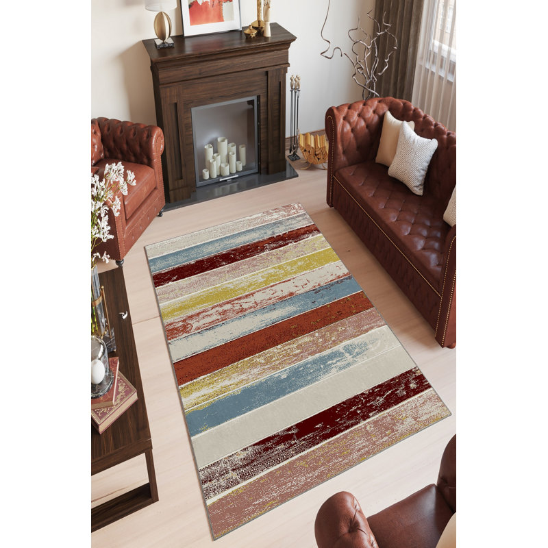 Eco-Friendly Area Rug, 100% Polyester | 650 g/m², Antibacterial, Non-Slip PVC Dot Underside | Machine Washable, Digital Printed Design | Perfect for Living Room, Bedroom & Play Areas