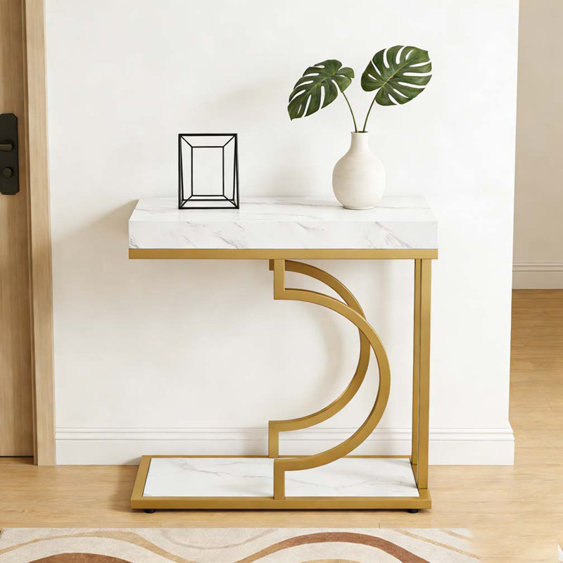 Table de chevet, table de bout, Or, blanc