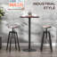 Table bistro à plateau en bois - H 42 po avec structure en métal industriel pour bistro rustique et base robuste