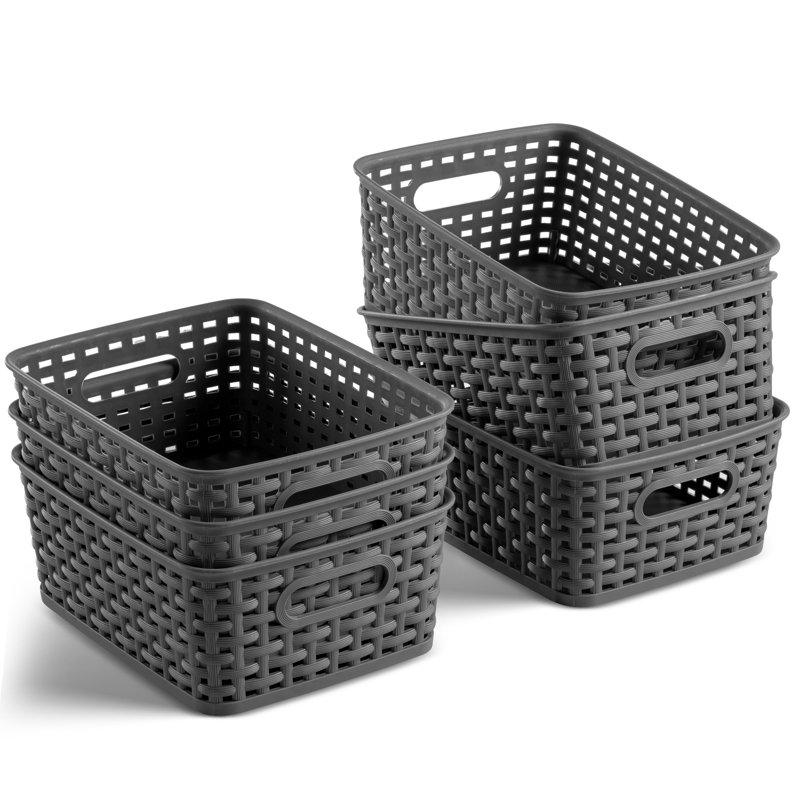 Rebrilliant Plastic Decorative Basket, Gray