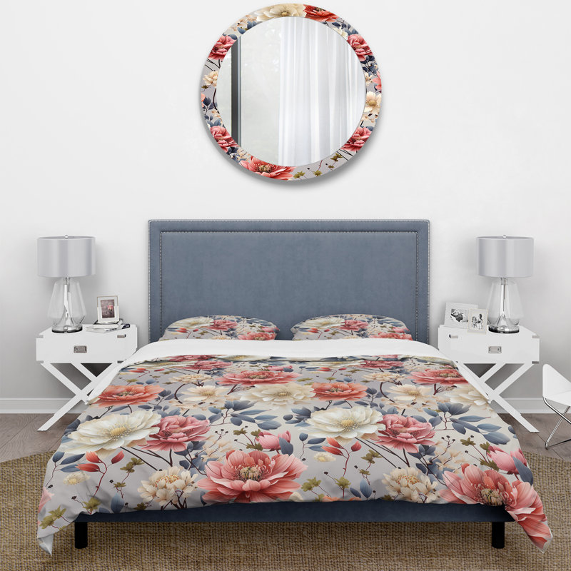 Ensemble de housse de couette Ikebana japonaise, Housse de couette pour grand lit et 2 taies décor