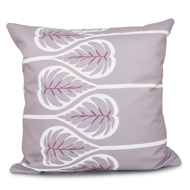 Housse de coussin d'extérieur carré Botanical Blooms, 18 po x 18 po, Lavande