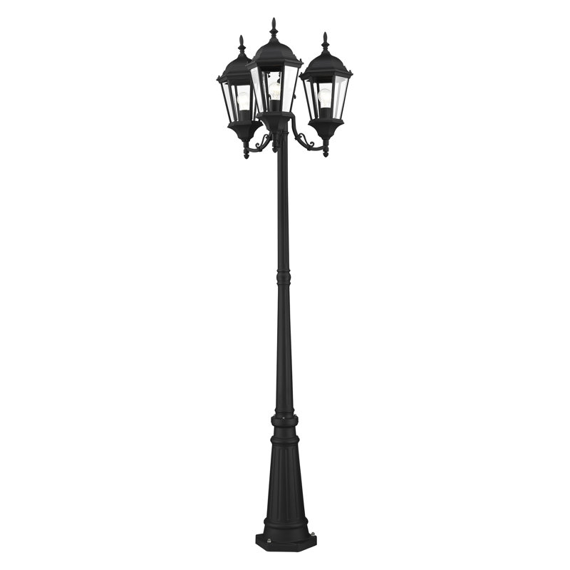 Lampadaire câblé 3 lumières H 86 "noir Rencho