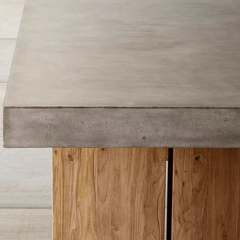 Table de salle à manger rectangulaire grise en bois massif, H 29,53 po x L 78,74 po x l 31,5 po