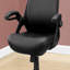 Fauteuil de bureau noir en similicuir noir, hauteur réglable, pivotant, ergonomique, accoudoirs, bureau d'ordinateur, contemporain moderne
