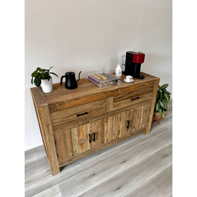 Recycled Teak Console Table W Drawers