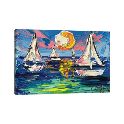 Sailboat Trio 1 Piece Wrapped Canvas Painting