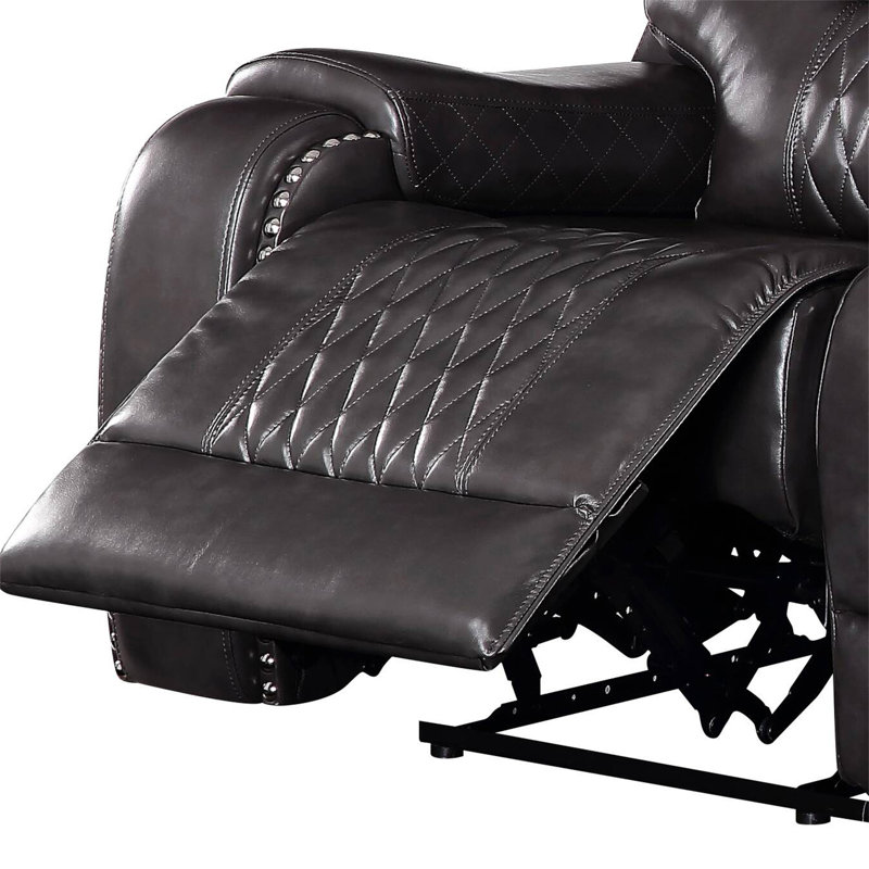 Canapé inclinable en cuir synthétique Braylon Magnetite
