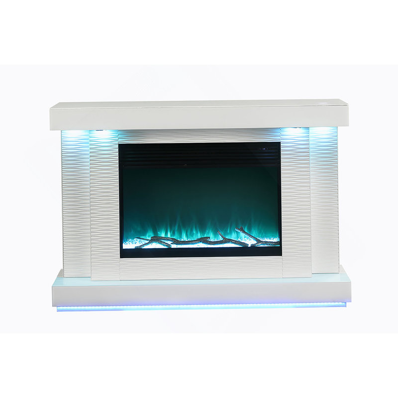 Meuble télé avec foyer électrique et réglage de luminosité à 3 niveaux