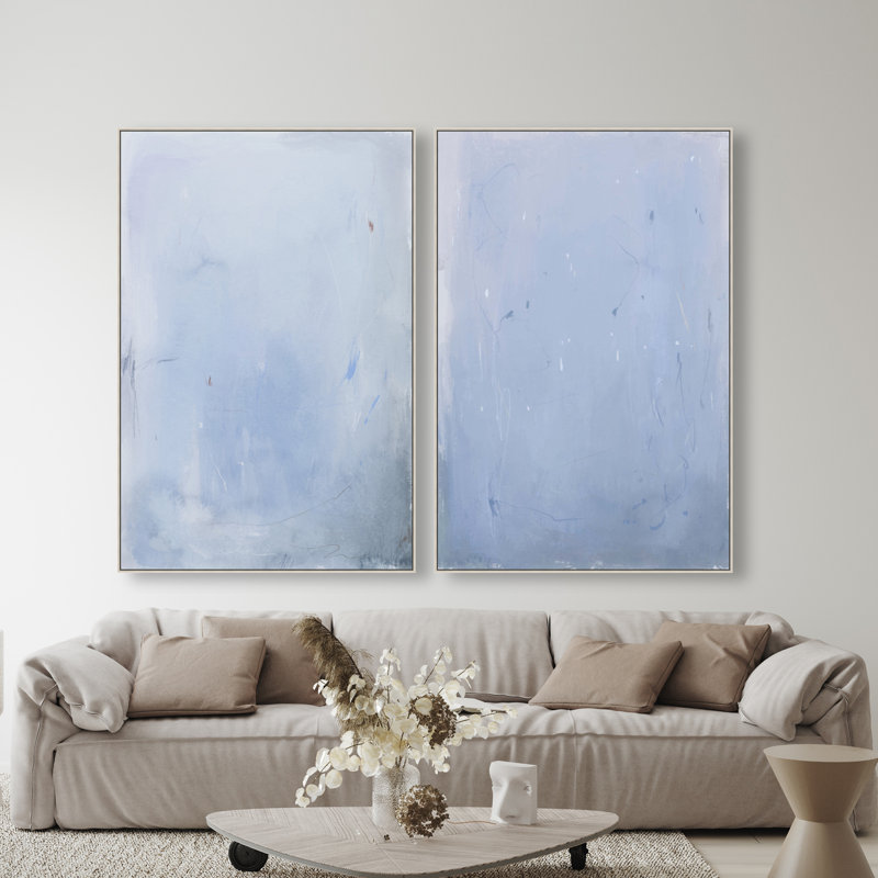 Calm Waters Set by Oliver Gal, 37"H x 55"W, Silver Floater Frame