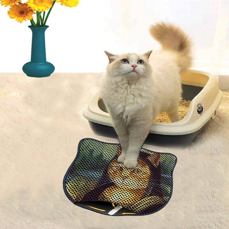 Durable Cat Litter Mat, 15.7 x 19.7 inches | 50% PVC / 50% Polyester, Machine Washable & Vacuum Friendly | Perfect for Easy Cleanup, Non-Slip Design to Keep Your Home Clean & Fresh, Ideal for Pet Owners