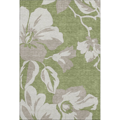Premium Machine Washable Prisco Olive Rug