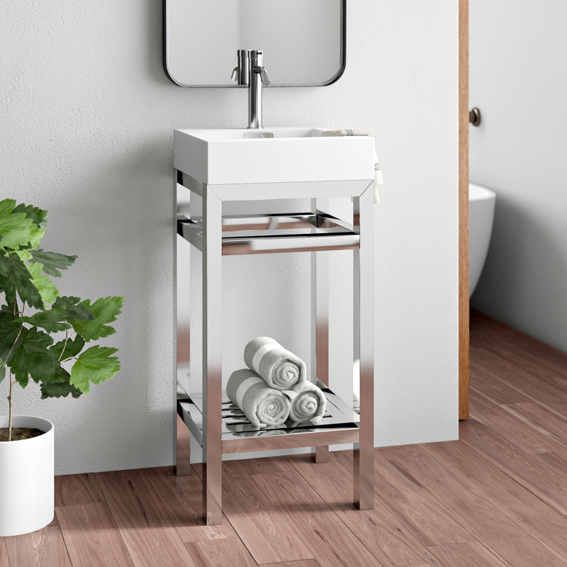 Ensemble de meuble-lavabo simple 16 po Halesowen, Chrome