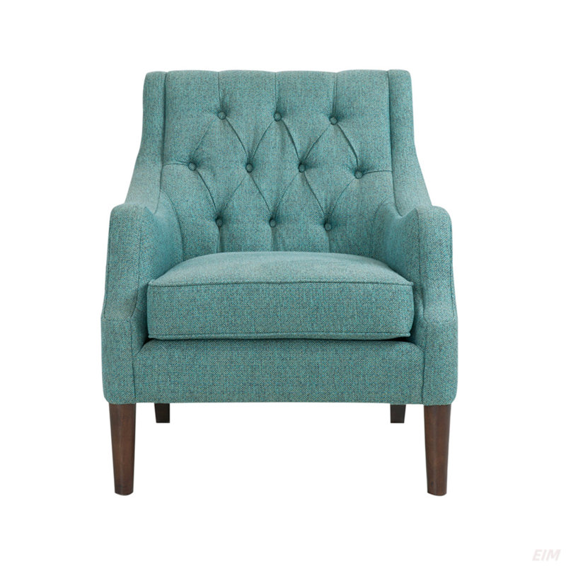 Upholstery Button-Tufted Accent Chair, Comfy Chair, Teal