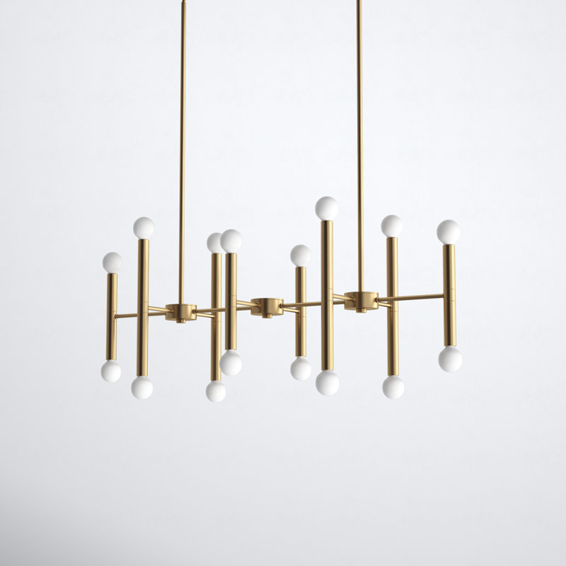 Jamir 16 - Light Dimmable Modern Linear Chandelier, Gold