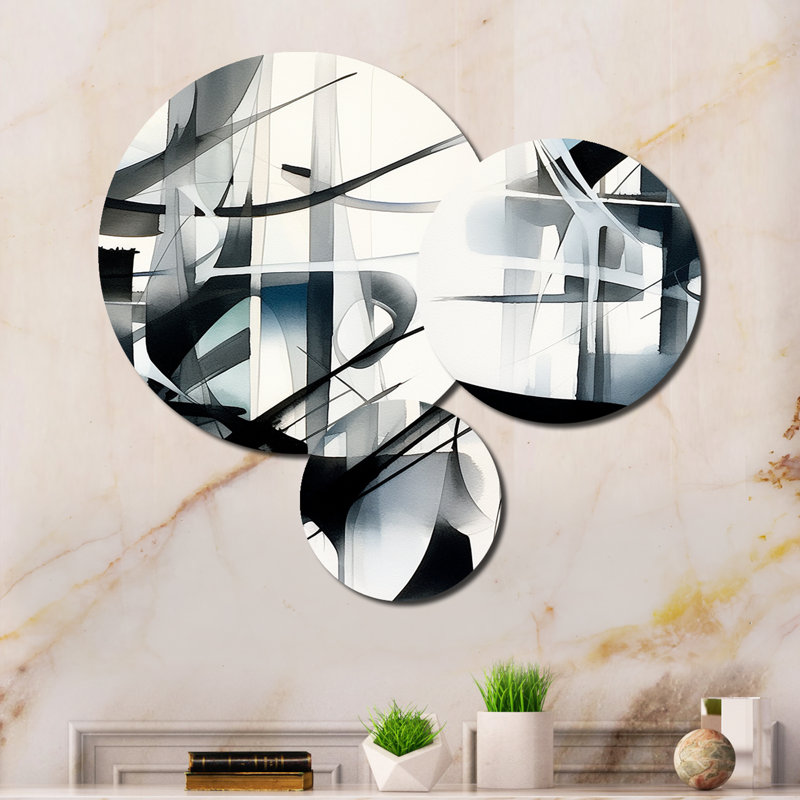 Ensemble de salon abstrait géométrique abstrait Neutre III