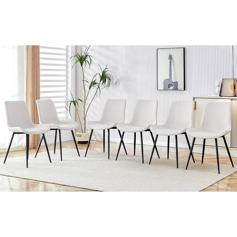 6 Piece Dining Chair (White+Black)