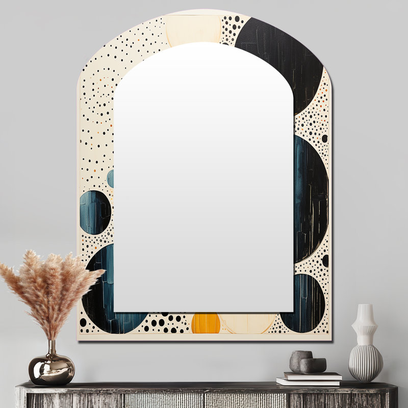 Miroir mural jaune moderne Mid Century, 43 po x 33 po