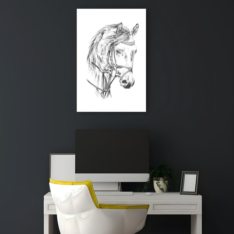 «Elegant Horse Portrait», impression d'art contemporain abstrait abstrait, H 18 po x l 12 po