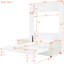 Lit double blanc avec coussin et lit - Fusion, espace pour, rangement simple, l 65,6 po x L 83,1 po, H 83,6 po, élément mural idéal pour une vie en appartement idéale