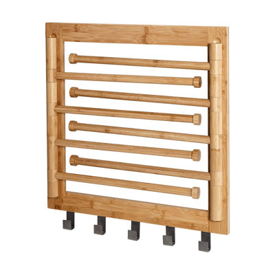 Bamboo Swivel Wall Mount Drying Rack- Versatile Clothes Drying Rack And Durable Laundry Rack, Wall Drying Rack, Natural