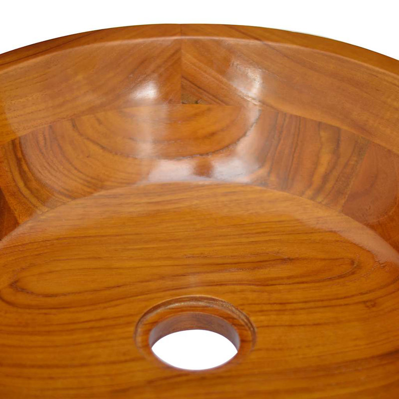 Alpen Home Huey 400mm L x 400mm W Brown Wood Oval Sink