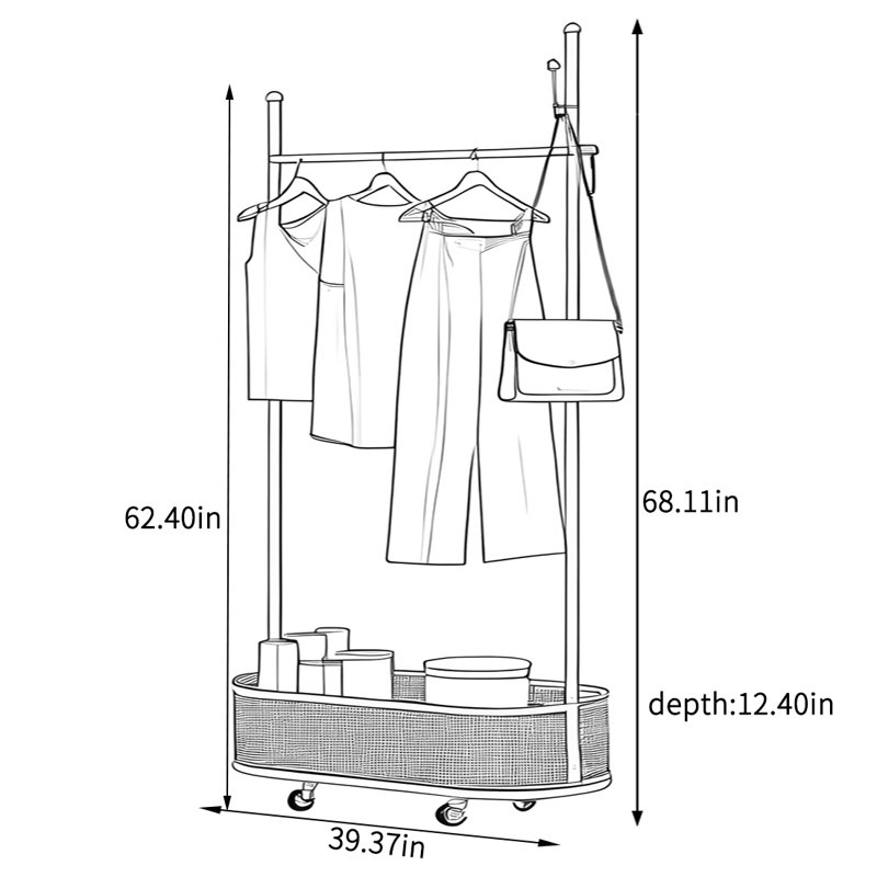 Versatile Coat Rack with Baskets