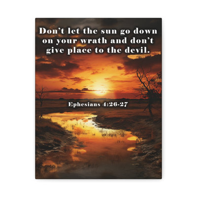 «Be Ye Angry Ephesians 4: 26-27», reproduction d'art mural