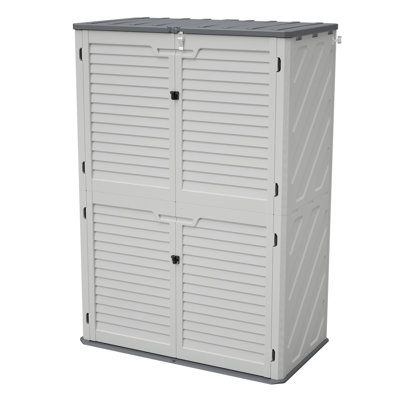 Armoire anti-rouille en plastique blanc pour rangement de matériel de jardin Cloisons réglables Organisé des matériaux Assemblage rapide Environnements de bureau à domicile Espaces commerciaux