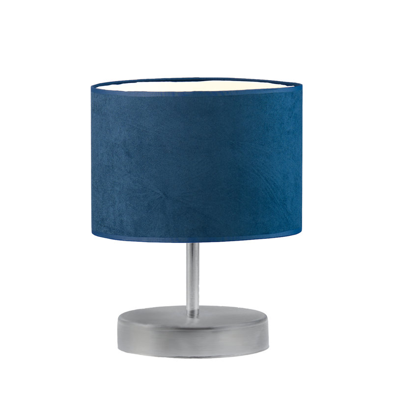 Shavita Metal Table Lamp, Grey, Navy/White