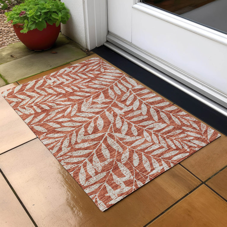 Malek Flatweave Washable Floral Indoor / Outdoor Rug
